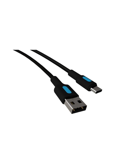 Coral Usb A-c Hızlı Şarj Kablosu Siyah + Mavi/siyah Uç 150 Cm