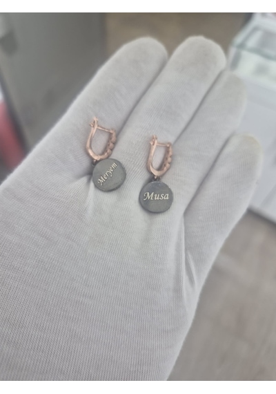 925 Ayar Elmas Lotus Küpe.rose.gold.rodaj Gümüş