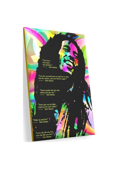Cakasepetim Bob Marley Ve Özlü Sözleri Ahşap Mdf Tablo