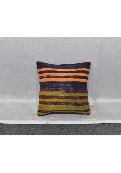 Zehra Abla Halı Yeni El Dokuma Dekoratif Kilim Kırlent Yastık Kılıfı 6496 Çok Renkli