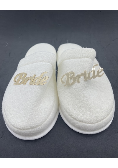 Gold Renk Detaylı Bride Tüysüz Terlik Model