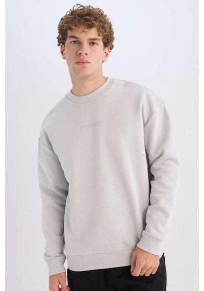 DeFacto Boxy Fit Bisiklet Yaka Baskılı Sweatshirt X8282AZ24AUGR184
