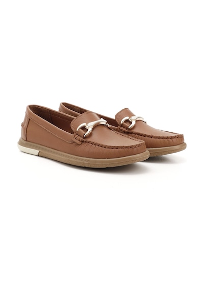 Gönderi(R) Gönderi R Taba Antik Tokalı Rok Hakiki Deri Comfort Loafer Taba Antik