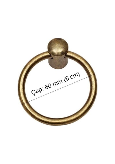 Halka Sarkaç Mobilya Kulpu - Tek Vidalı - 60 Mm Antik Sarı Dolap Ve Çekmece Kulpu Antik Sarı
