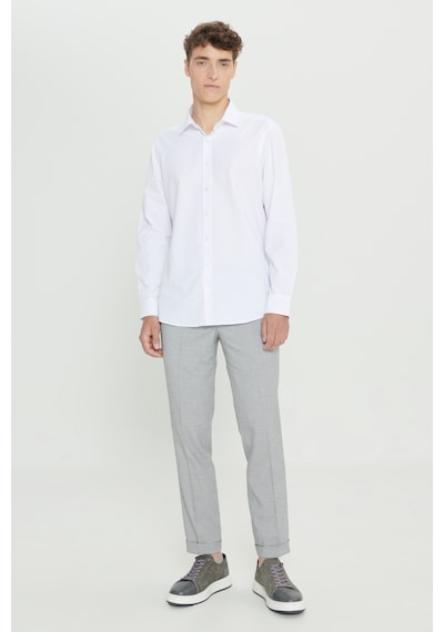 AC&Co / Altınyıldız Classics Erkek Beyaz Slim Fit Dar Kesim Klasik Yaka Pamuklu Armürlü Gömlek Beyaz AC&Co / Altınyıldız Classics Erkek Beyaz Slim Fit Dar Kesim Klasik Yaka Pamuklu Armürlü Gömlek Beyaz