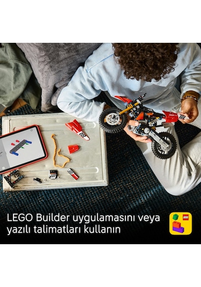 LEGO® Technic Ducati Desmo450 MX Factory Motosiklet 42238 - 10 Yaş ve Üzeri için Süspansiyon İçeren Oyuncak Yapım Seti (457 Parça)