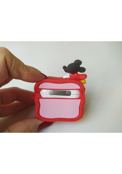 Apple Uyumlu iPhone 1/2. Nesil  Koruyucu Bluetooth Kulaklık Kılıfı Minnie Mouse Figürlü Minnie Mouse Airpods 1/2. Nesil