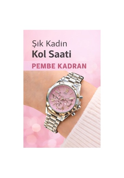 Roma Rakamlı Çelik Çizilmez Kordonlu Kadın Kol Saati Pembe - 867551585 Gri