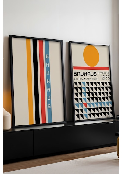Huhuli Ahşap Siyah Çerçeveli 2 Li Modern Tablo Huhu245