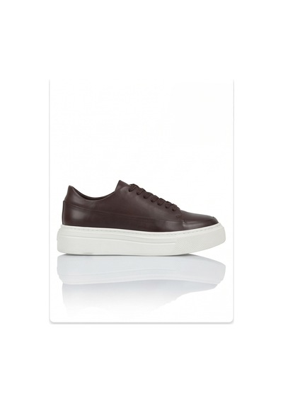 Crc Ayakkabı Crc Beyaz Şık %100 Hakiki Deri Sneakers Sole Günlük Ayakkabı Bordo