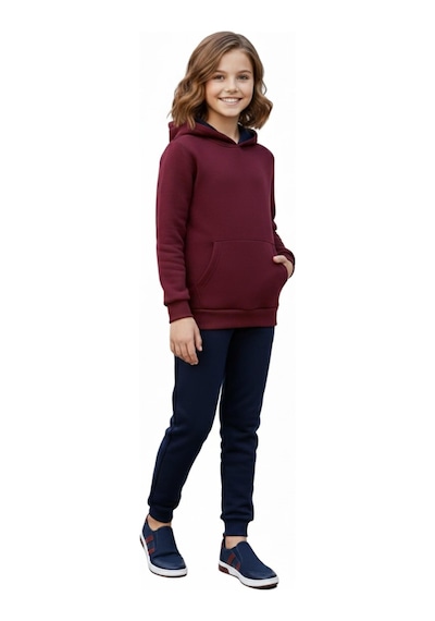 Kız Çocuk 3 İplik Kombin Eşofman Takım Bgl-st05048 Bordo