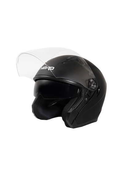 Gp Nero Mks006-mb Şeffaf Vizörlü Motosiklet Yarım Kask Siyah
