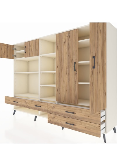 Hyperion Dolap 12 Raflı 4 Çekmeceli 4 Kapaklı 220x44x163 Aytaşı-çam Atlas Çam - Aytası Hyperion Dolap 12 Raflı 4 Çekmeceli 4 Kapaklı 220x44x163 Aytaşı-çam Atlas Çam - Aytası