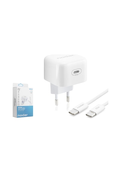 Büro Ev Ofis Cihazları İçin 1mt 45w Typec Hızlı Şarj Adaptör Kablo Seti