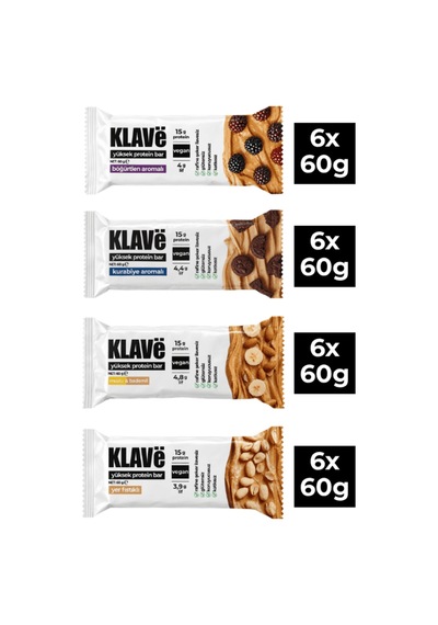 Yüksek Protein Bar Karışık - 60 G X 24 Adet - 15g Protein, Vegan Ve Glutensiz - 926325815