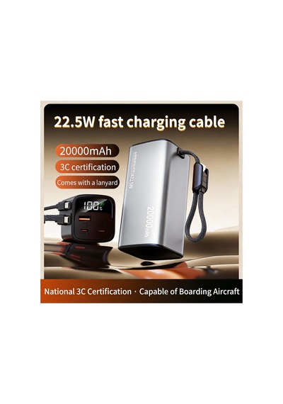 20000mah Güç Bankası Hızlı Şarjlı Akıllı Ürünler İçin Taşınabilir Şarj Cihazı Powerbank Gümüş - 866742588 Gümüş