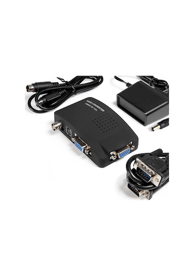 BNC - VGA Video Dönüştürücü Bileşik S-Video Girişi - PC VGA Çıkış