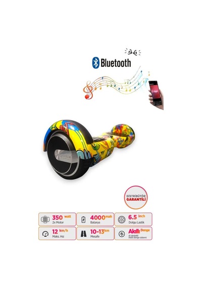 Citymate Hoverboard 6.5 inch Elektrikli Kaykay Scooter Bluetooth Hoparlörlü D21