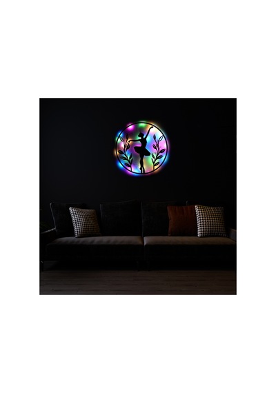 Led Işıklı Kadın Temalı Tablo Balerin Dekoratif Gece Lambası Çok Renkli - 737237709 Çok Renkli