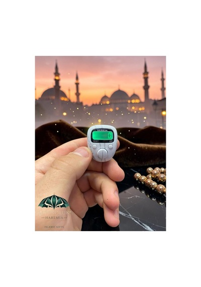 Ahşap Desenli Mini Led Li Zikirmatik Dijital Tesbih Sayacı Beyaz Çok Renkli