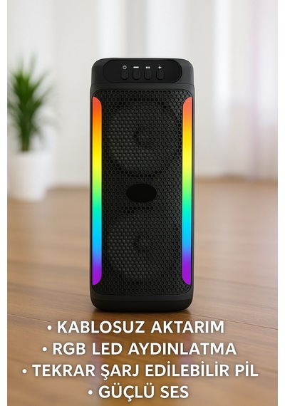 Zenvia Çift 4 İnç Hoparlörlü Rgb Işıklı Bluetooth Ses Sistemi Znv2026