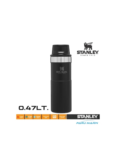 Stanley Klasik Trigger-Action Seyahat Bardağı 0.47Lt. Siyah