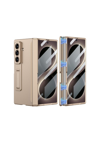 Samsung Galaxy Uyumlu Z Fold 8 Ultra Kılıf M-magnet Standlı Case Gold