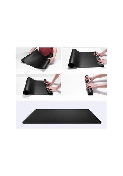 60x30 Cm Siyah Çift Taraflı Deri Desk Mat, Pu Deri Masa Sümeni Ve Masa Koruyucu, Suya Dayanıklı Kolay Silinebilir 2