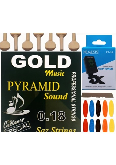 Gold Pyramid 0,18 Kısa Sap Pro Bağlama Teli 5'Li Ekonomik Set