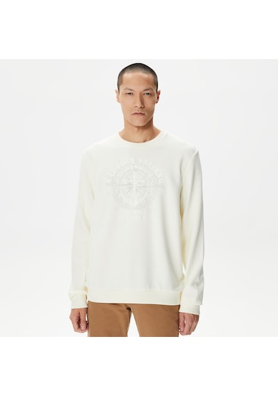 Nautica Erkek Beyaz Standart Fit Sweatshirt Baskılı K37212t Beyaz