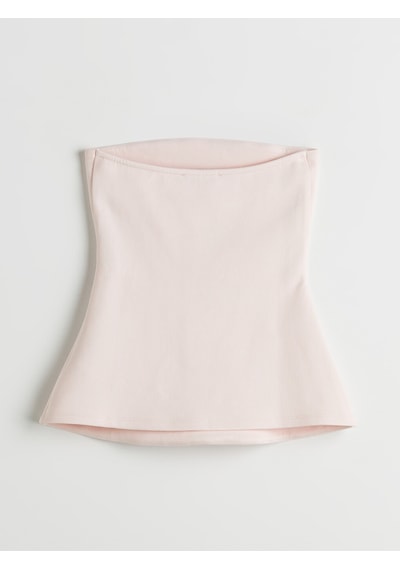 Lcw Vision Pembe Straplez Yaka Peplum Bluz