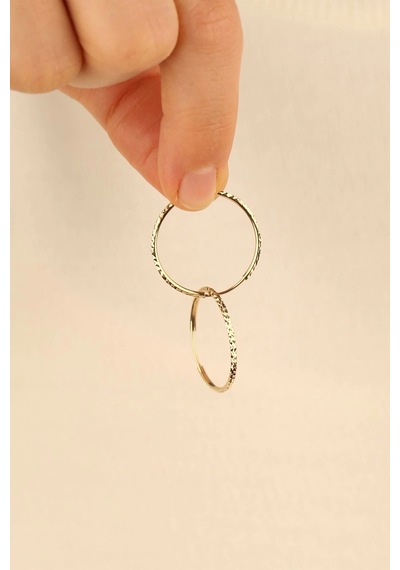 14 Ayar 2.3 Cm Halka Altın Küpe