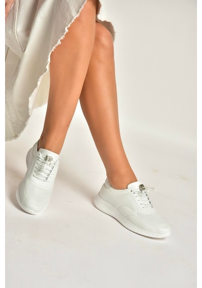 Fox Shoes Y999255803 Beyaz Hakiki Deri Kadın Spor Ayakkabı Sneakers Beyaz