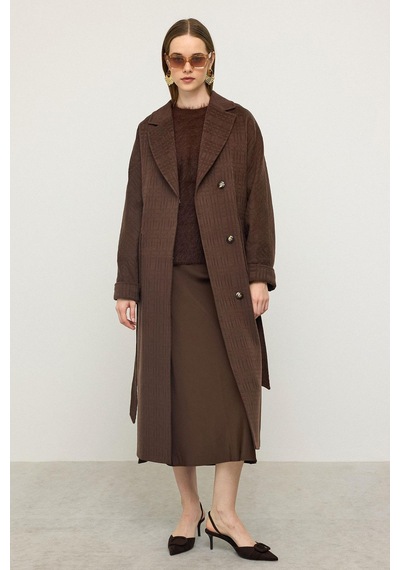 Olcay Torba Cepli Kendinden Desenli Oversize Limited Edition Kaban Kahve 3140