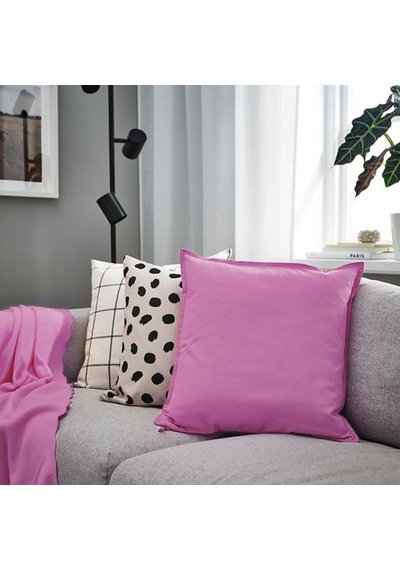 Ikea Gurlı Kırlent Kılıfı, Pembe, 50x50 Cm