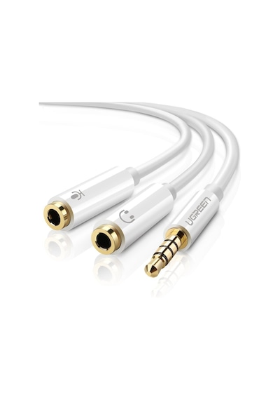 Mikrofon Ve Kulaklık Ayırıcı 3.5 Mm Y Kablo Beyaz