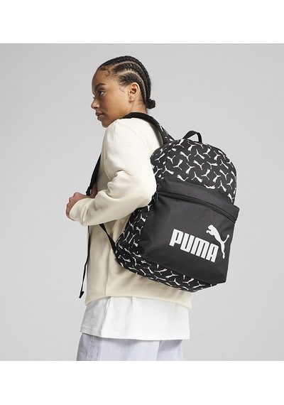 Puma Phase Aop Backpack Unisex Puma Desenli Sırt Çantası 9116901 Siyah