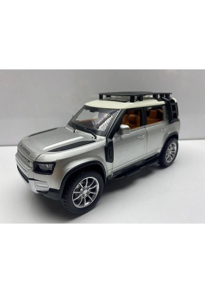 Land Rover Defender Metal Araba 23 Cm Sesli Işıklı Kapılar Bagaj Kaput Açılır Oyuncak Demir Araç