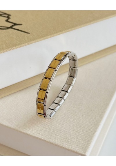 Silver Frame İtalyan Bileklik Çok Renkli