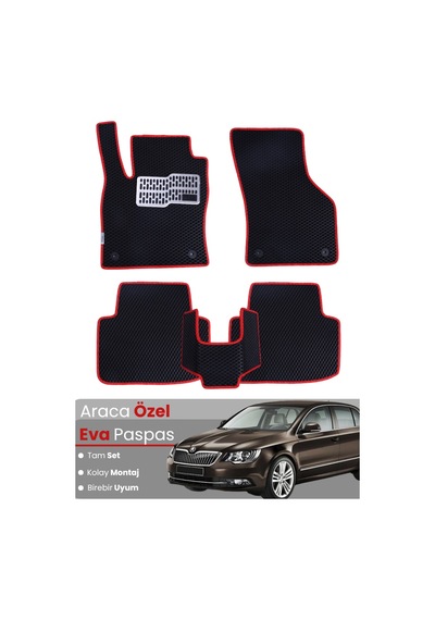 Skoda Superb 2008-2015 Uyumlu Eva Paspas Tam Set Oto Paspas,araca Özel,kolay Montaj 503