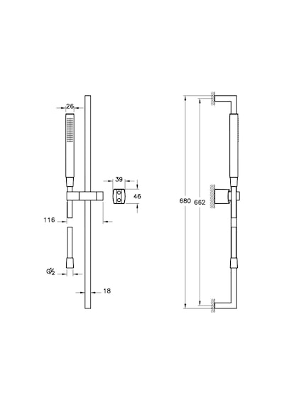 VitrA Sticx 1f A45711 El Duşu Takımı, Krom Krom
