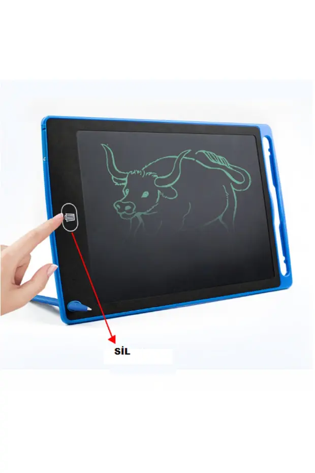 12" Renkli Dijital Yazı Tahtası 12 Inc Grafik Tablet Dijital Not Tahtası Yaz Sil Dijital Not Tahtası Mavi