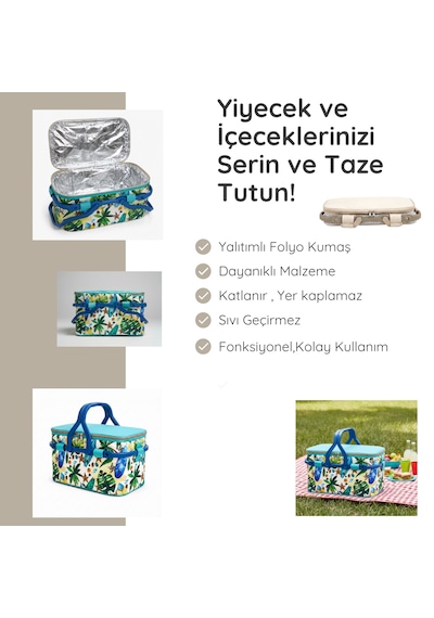 25 Lt Piknik Sepeti 1308 Picnic Bag -362 Karışık/Çok Renkli