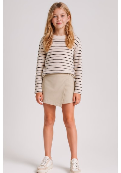 Esila Kids Kız Çocuk Gabardin Şort Etek Günlük Rahat Ve Şık Çocuk Şort Etek Modeli Bej