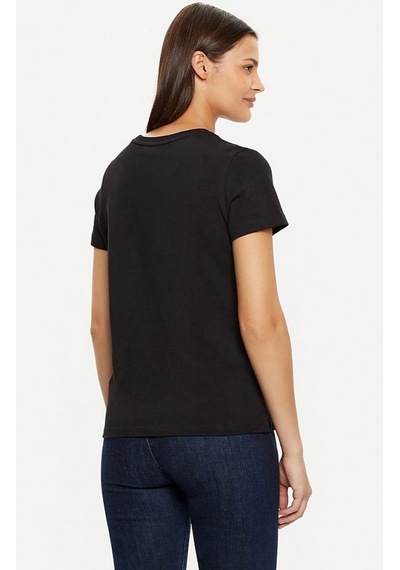 Guess Kadın Siyah Desenli T-shirt Siyah