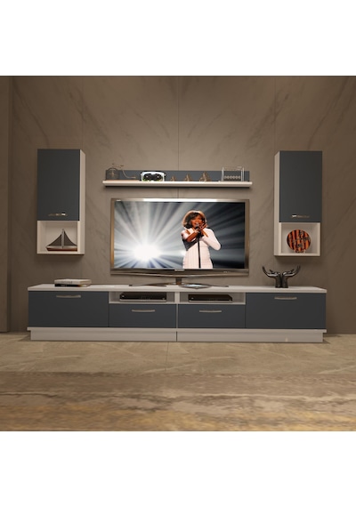 Decoraktiv Trendstyle 5220da Mdf Tv Ünitesi Tv Sehpası Beyaz - Antrasit