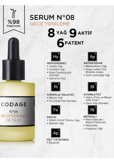 Codage N08 Night Rejuvenation Serum 30 ML