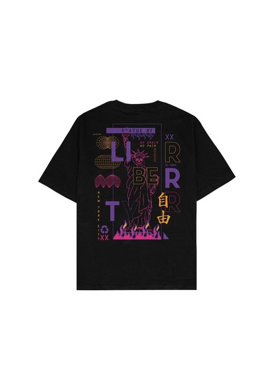 Adrift Liberta Siyah Oversize Unisex T-shirt Siyah