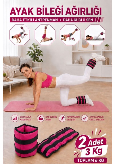 3 Kg Fuşya Deluxe Comfort El Ayak Ağırlığı Fuşya
