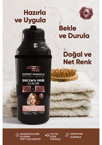 Softto Plus Expert Women Brown Hair Color Kahverengi Geliştirilmiş Formül Doğal Görünüm 400 Ml